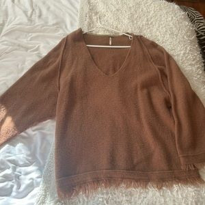 Oversized Free People Brown/Orange Sweater Size S